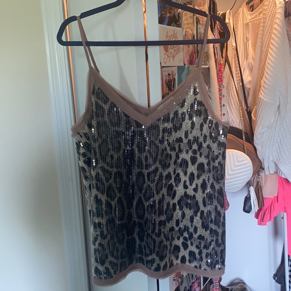 Larkin Cheetah Sequence Tank Top.